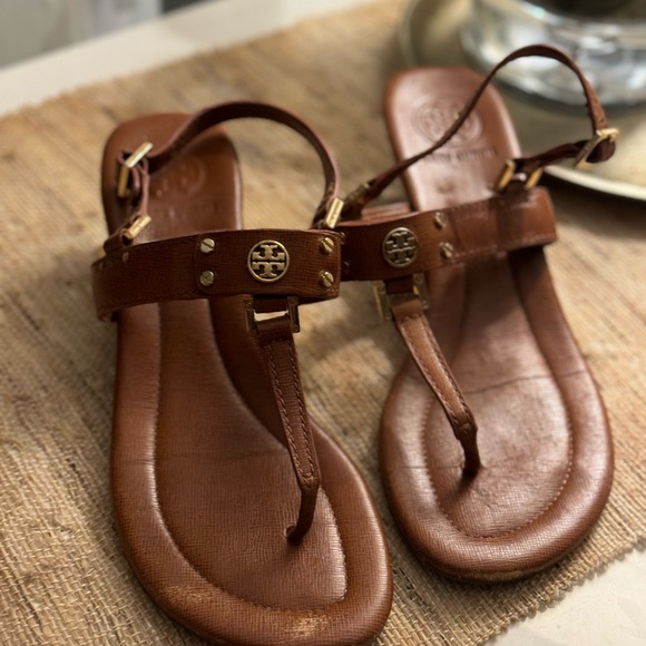 Tory Burch brown leather wedges - Picture 1 of 11
